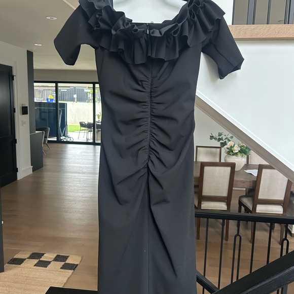 Xscape Black Off The Shoulder Ruffle Dress - Picture 2 of 5